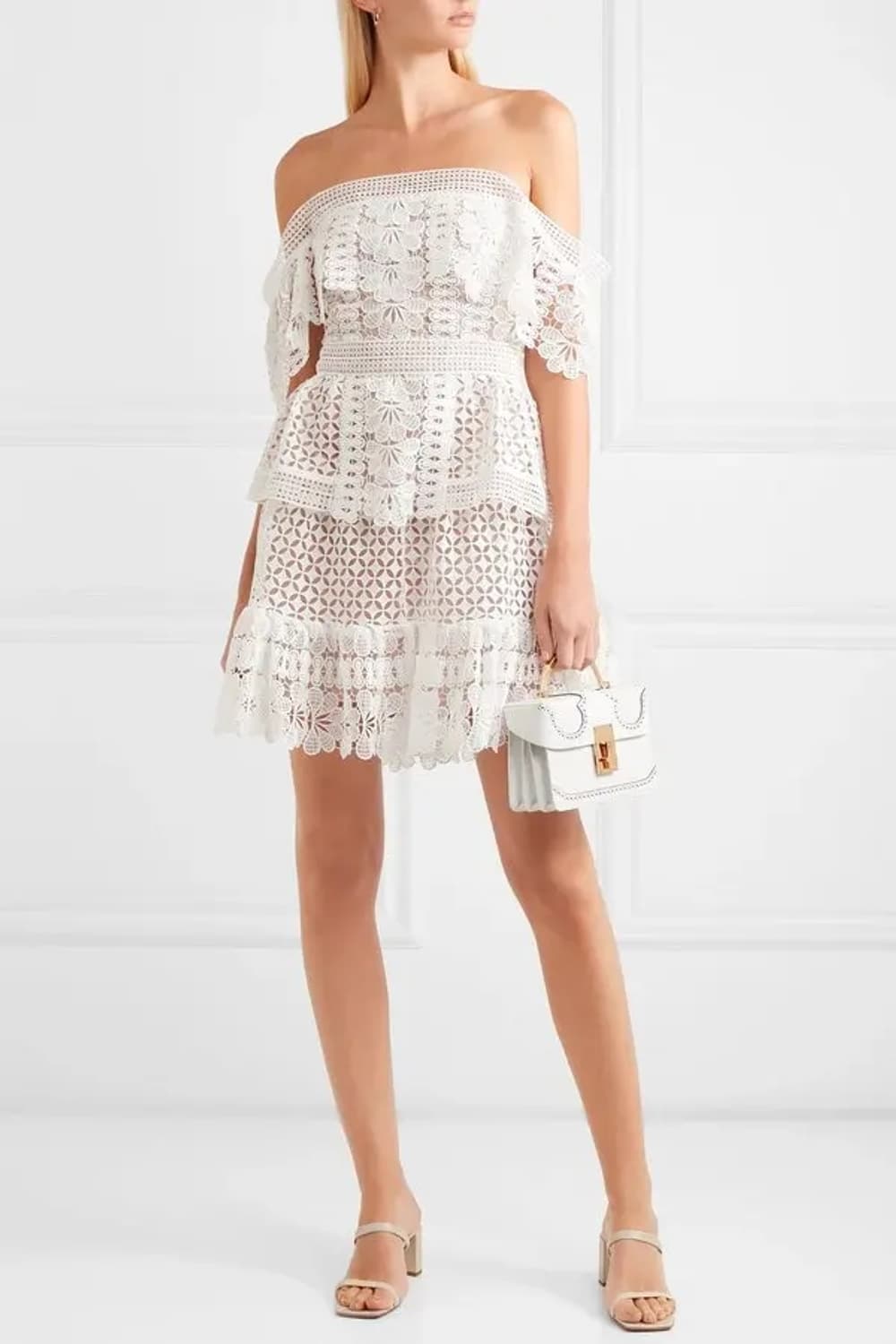 셀프포트레이트 오프숄더 기퓌르 원피스(택달린 새제품)  상품이미지3