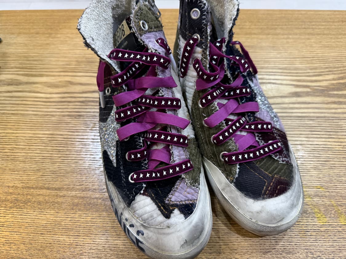 골든구스 하이탑 스니커즈 퍼플 스타 francy 240(37) 상품이미지3