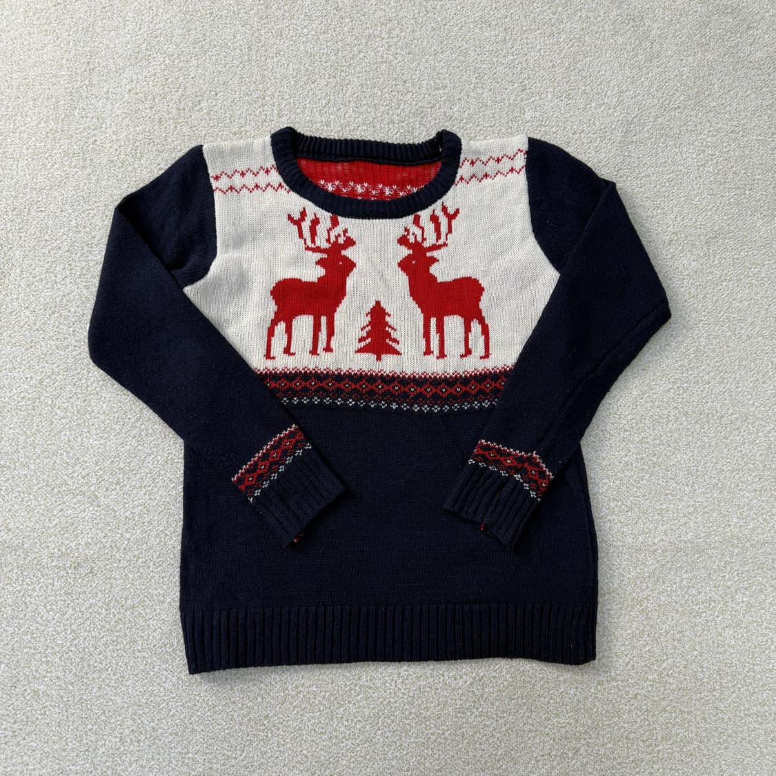 [실측확인] 빈티지 사슴 니트 스웨터 0119T1 상품이미지1