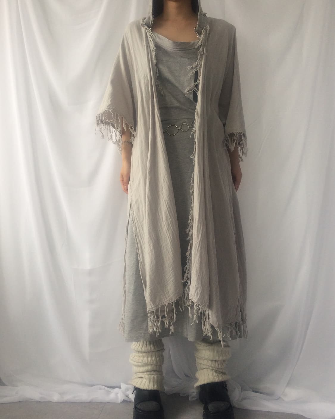 Fringe open long cardigan 상품이미지4