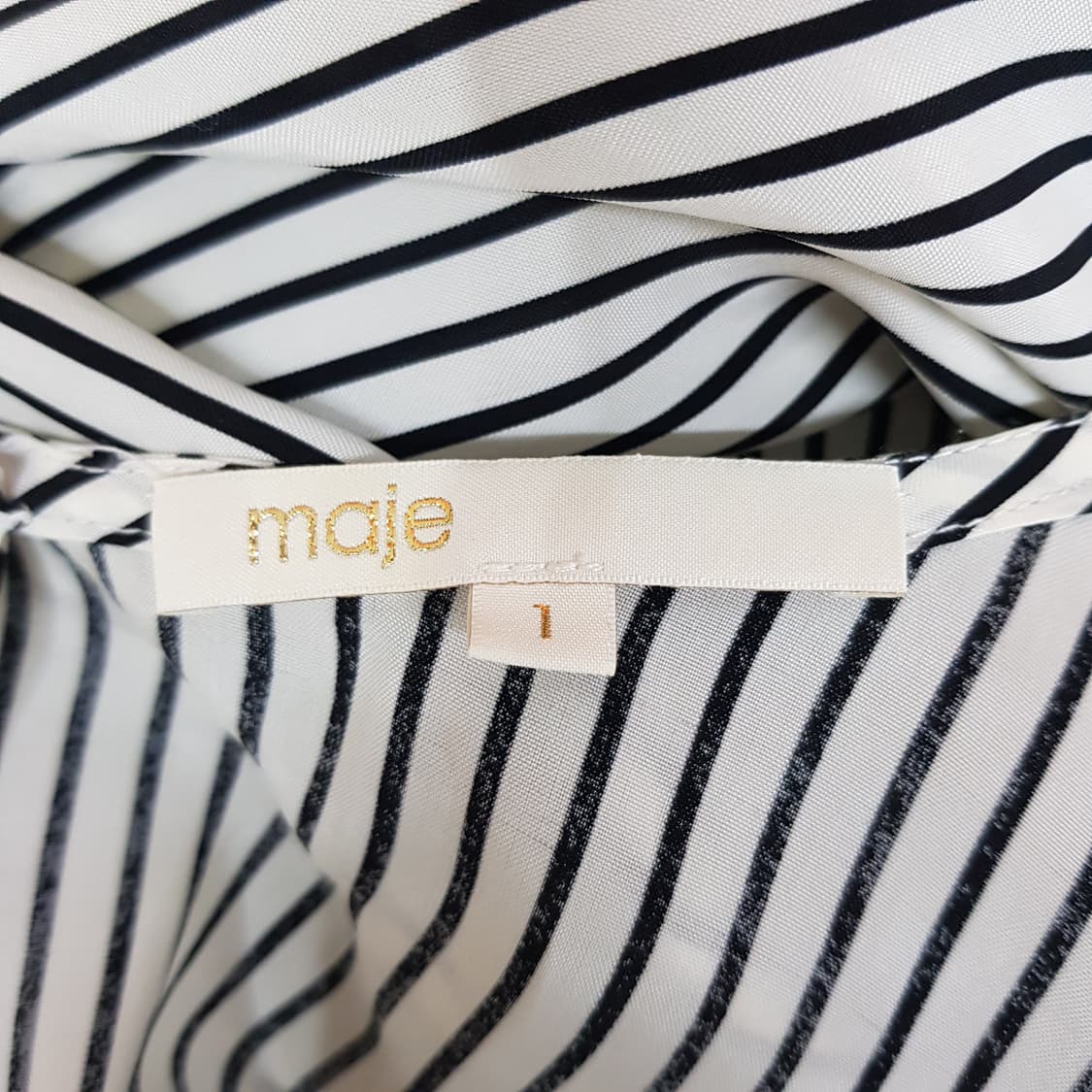 MAJE 마쥬 스트라이프 벨티드 플레어 원피스 1사이즈 상품이미지7