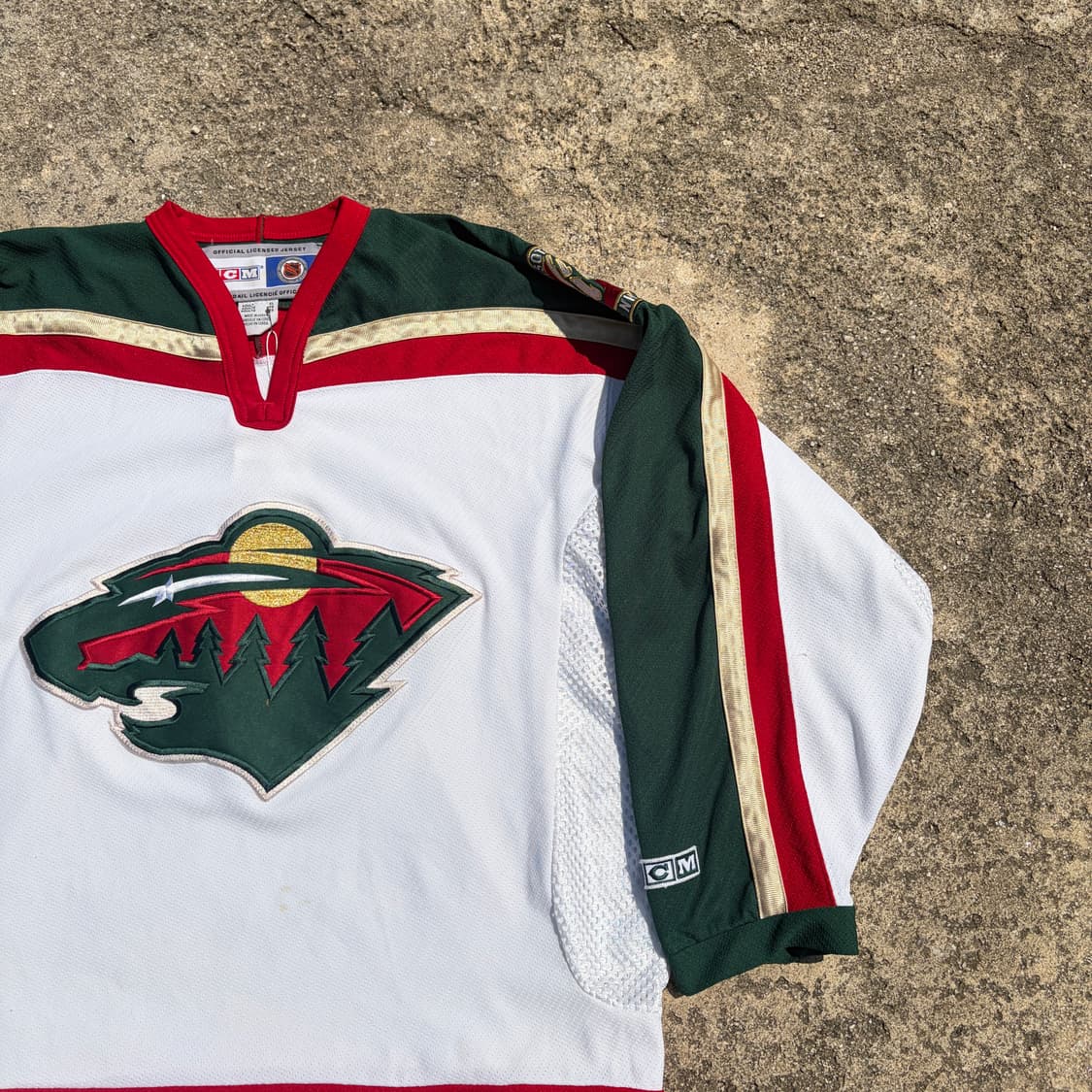 90s CCM NHL 미네소타 와일드 빈티지 럭비져지 유니폼 XL 상품이미지2