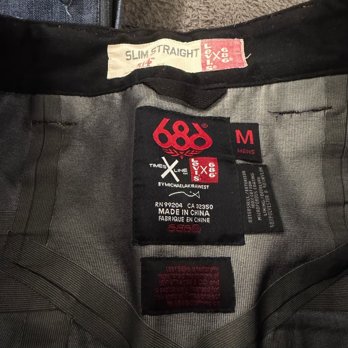 [정품/M] 리바이스 x 686 콜라보레이션 스노우보드 데님 팬츠 상품이미지7