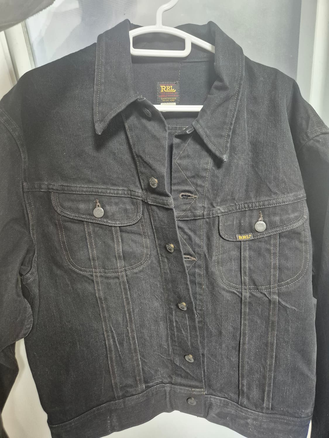 더블알엘 블랙 트러커 자켓 상품이미지4