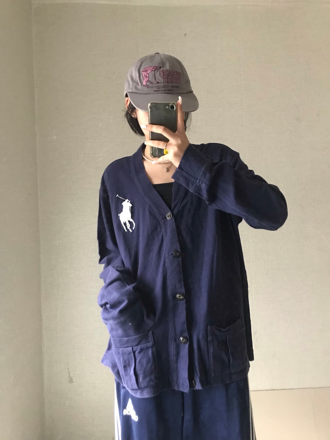 폴로 네이비 빅포니 가디건 상품이미지2