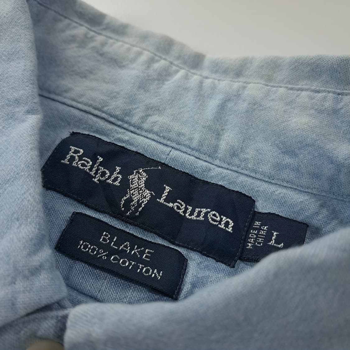 CK297 L 폴로 90s 일본판 멀티포니 샴브레이 셔츠 남방 상품이미지3