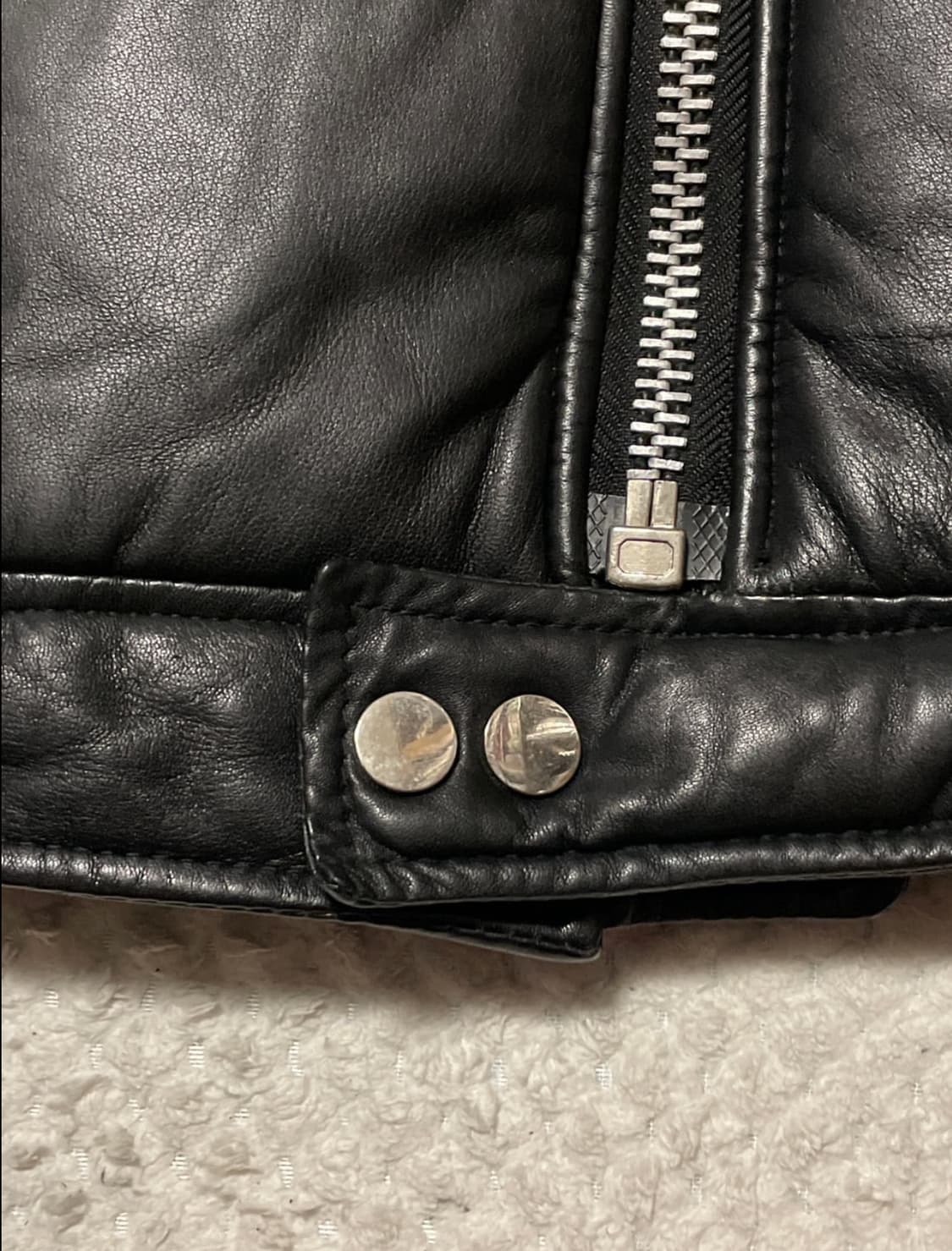 [52] NUDE 누드 웨스턴 무드 램스킨 양가죽 바이커 패딩 자켓 상품이미지5