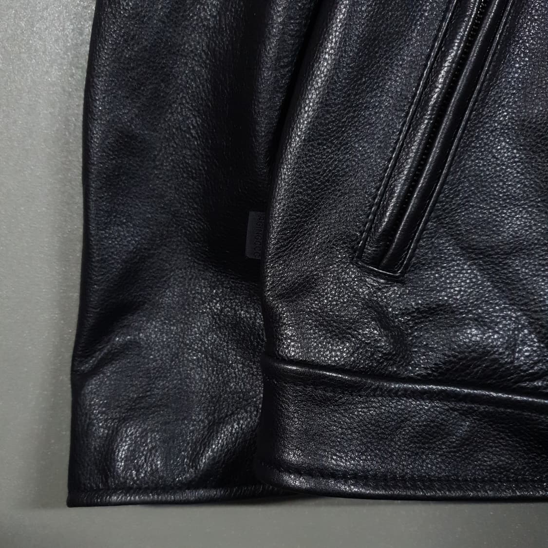 M (95) 에이징씨씨씨 카우하이드 블랙 리얼 소가죽 레더 싱글 자켓 상품이미지9