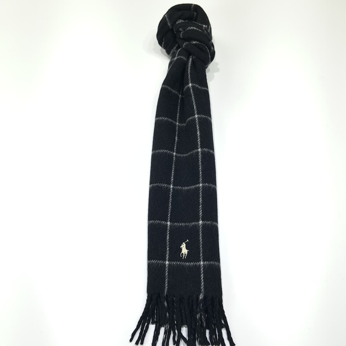 MX381 폴로 이태리판 램스울 양면 블랙 머플러 목도리 상품이미지3