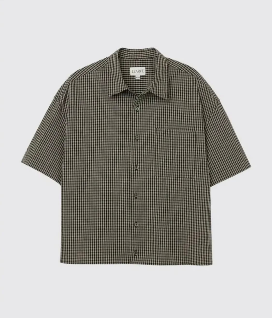 르아브 세그먼트 체크 크롭 셔츠 블랙 [M] 상품이미지2