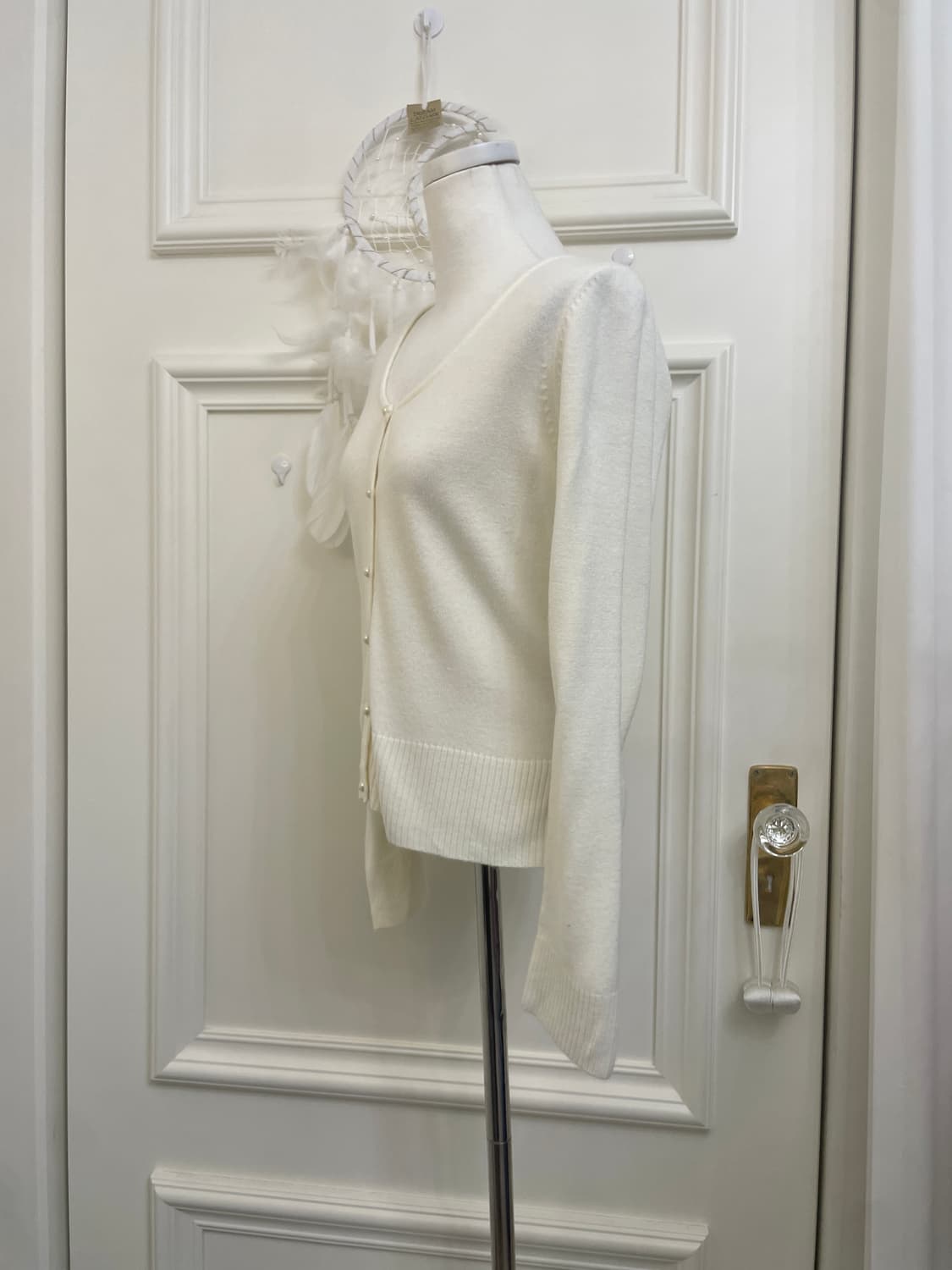 ivory basic pearl button cardigan 상품이미지2