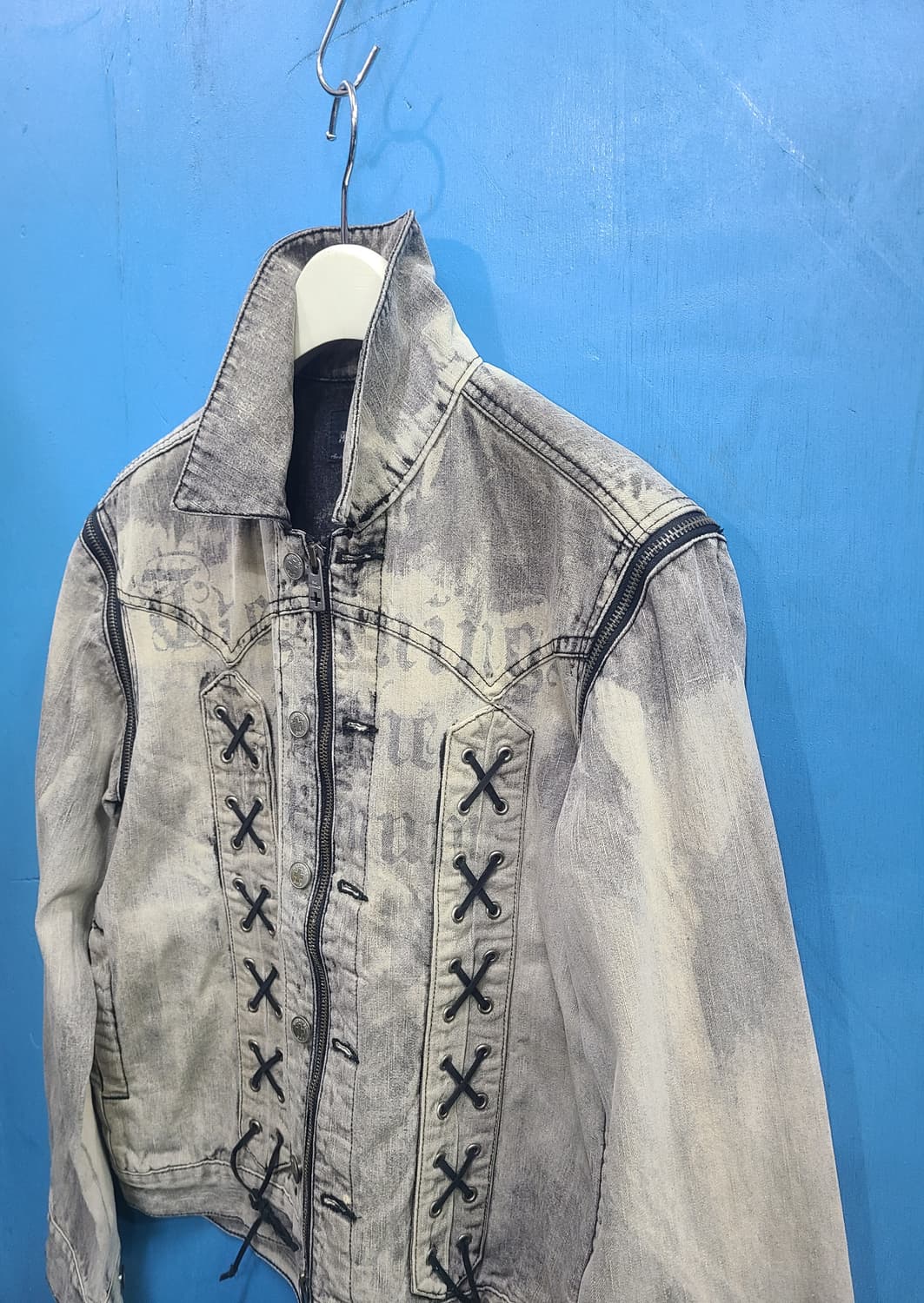 희귀템 일본 그런지펑크 버닝쇼 데님자켓 상품이미지4