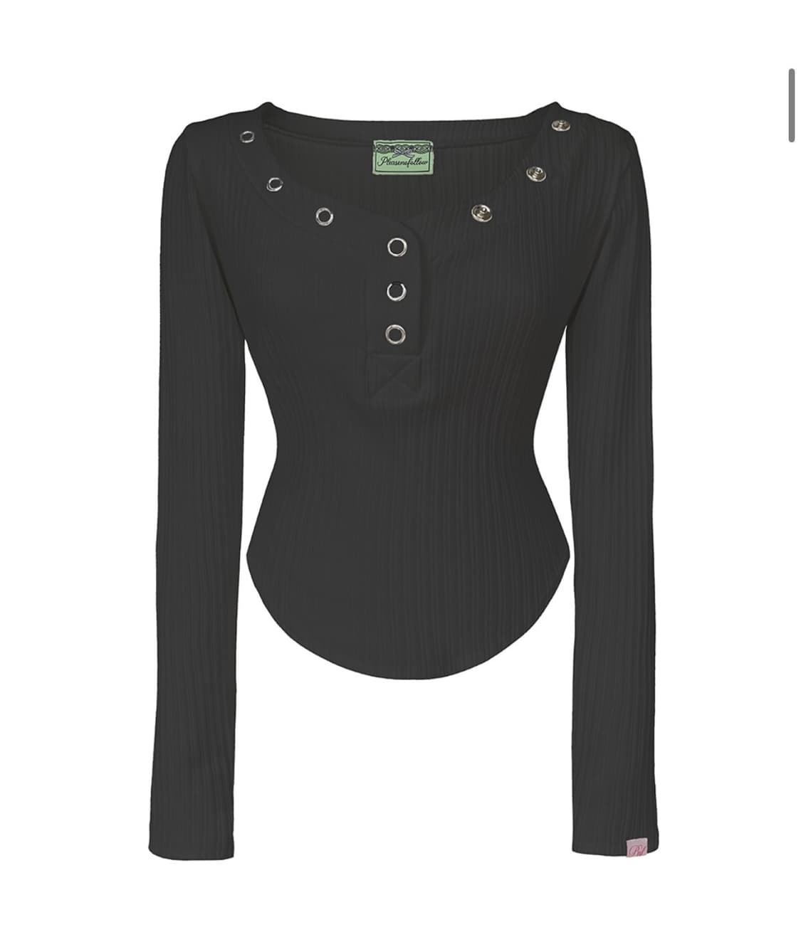 플리즈노팔로우 Bunny Snap Button Top (딥차콜) 상품이미지2