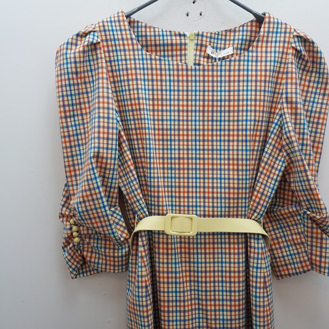 잇미샤 체크 롱 원피스 밸트 세트  상품이미지2