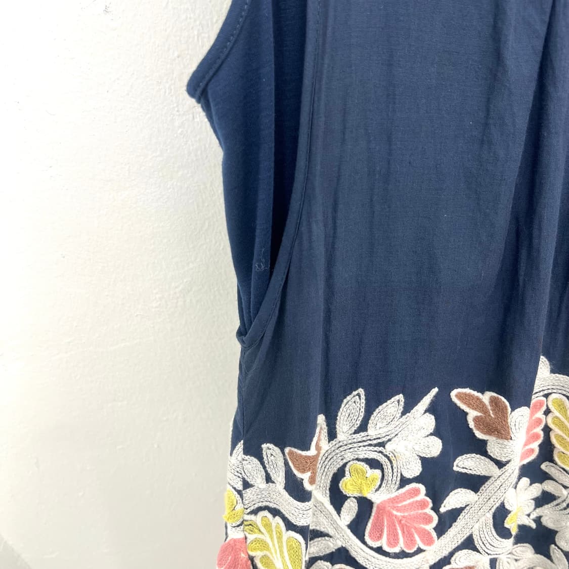 Navy embroidered tank dress 상품이미지3