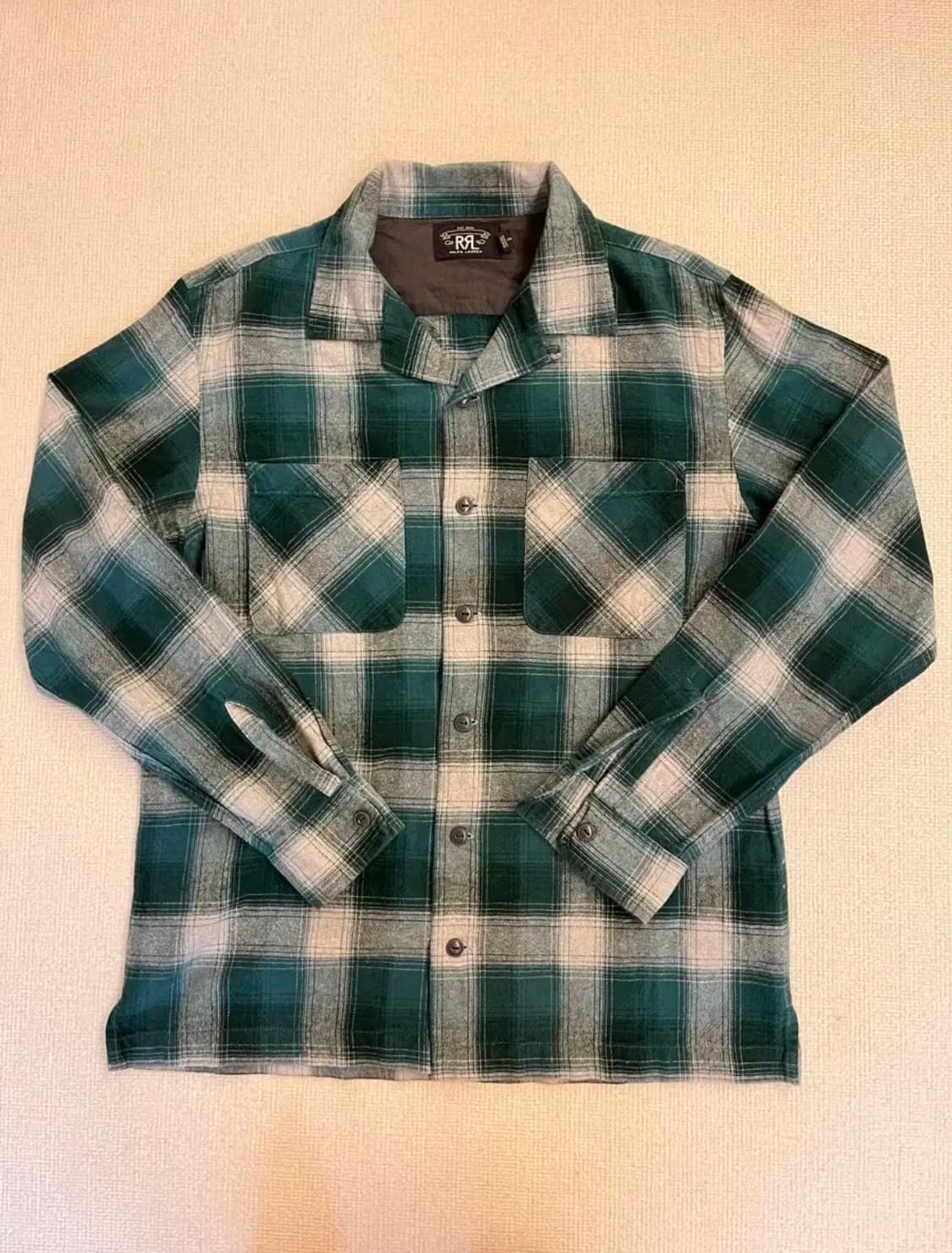 RRL OPENED COLLAR GREEN  PLAIDS SHIRTS 상품이미지4