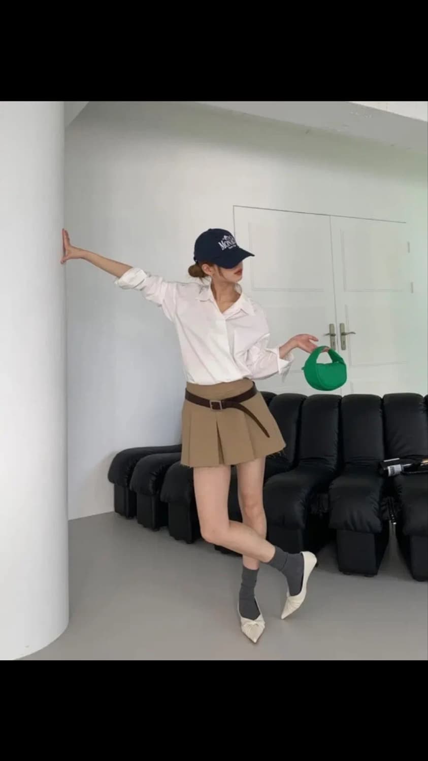 릿킴 큐롯 팬츠 치마바지, 베이지 (실착 2회 미만) 상품이미지3