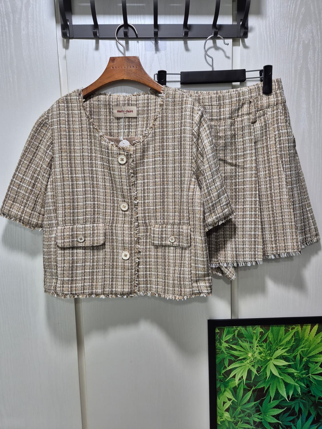 마리끌레르 트위드 반팔 자켓 셋업 상품이미지1