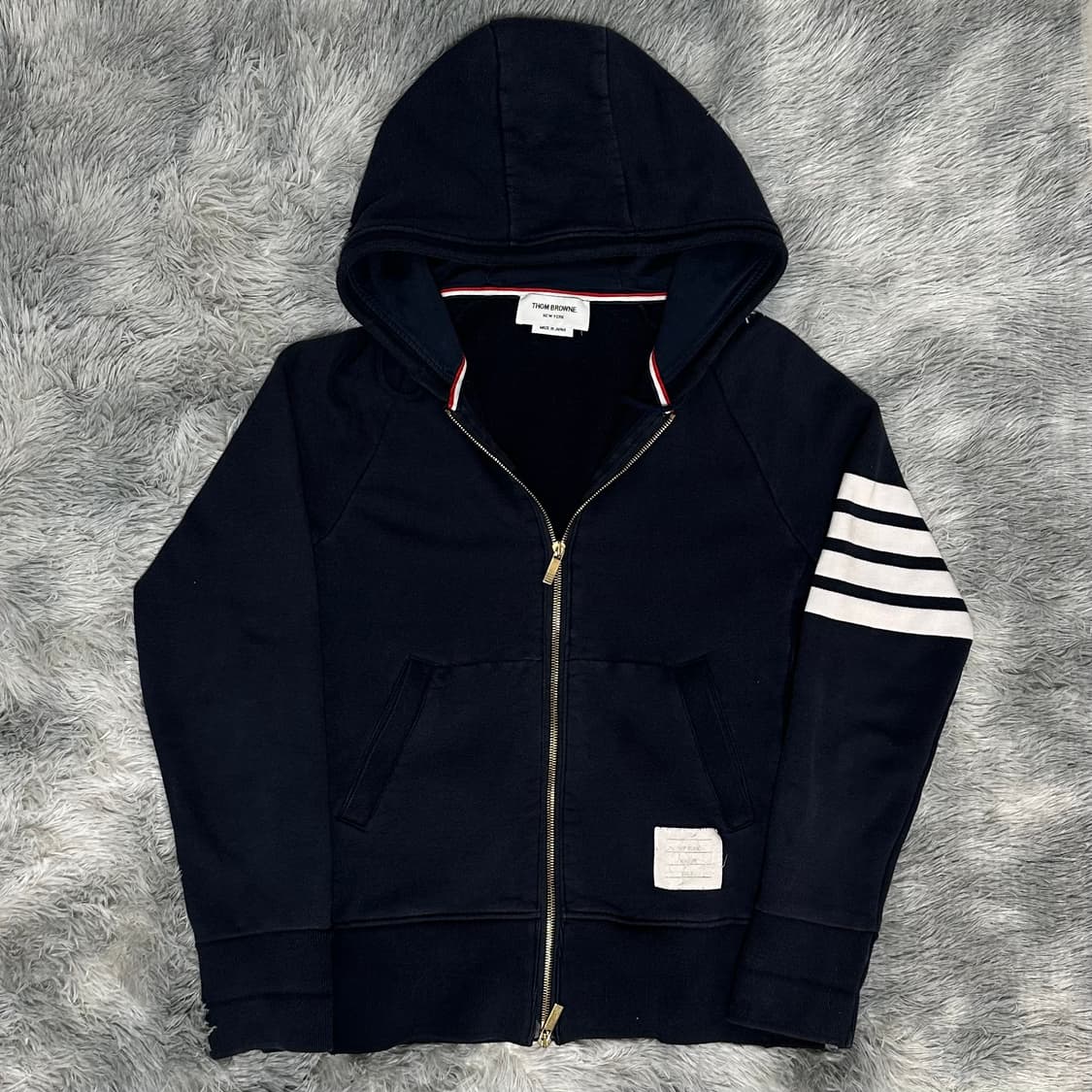 [A급/정품] 톰브라운 네이비 사선 후드집업 상품이미지1