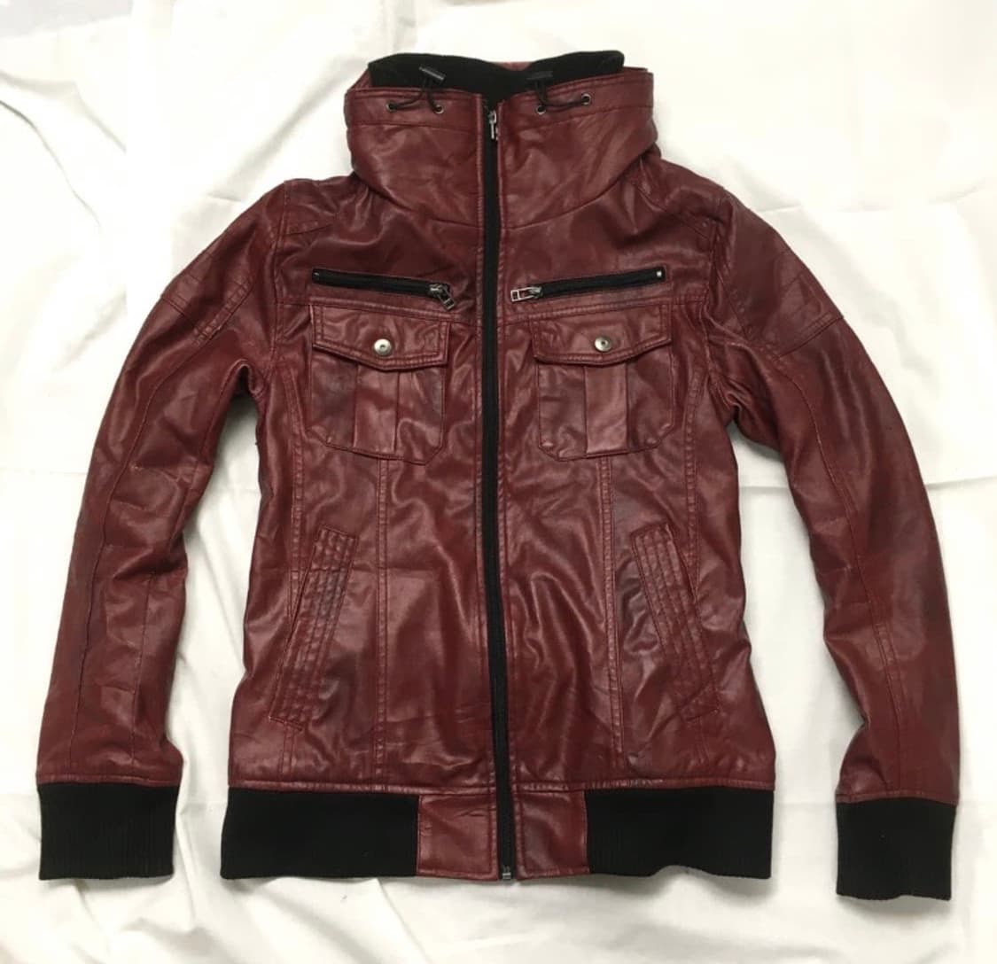 Blood red high neck jacket 상품이미지1