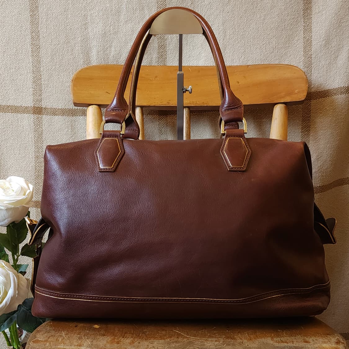 90s 롱샴 브라운레더 닥터백 핸드백 상품이미지3