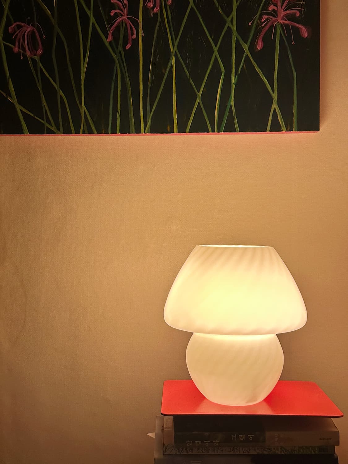 80‘s 독일 빈티지 글래스 오팔 조명 테이블 레트로 앤틱 미드센츄리  상품이미지2