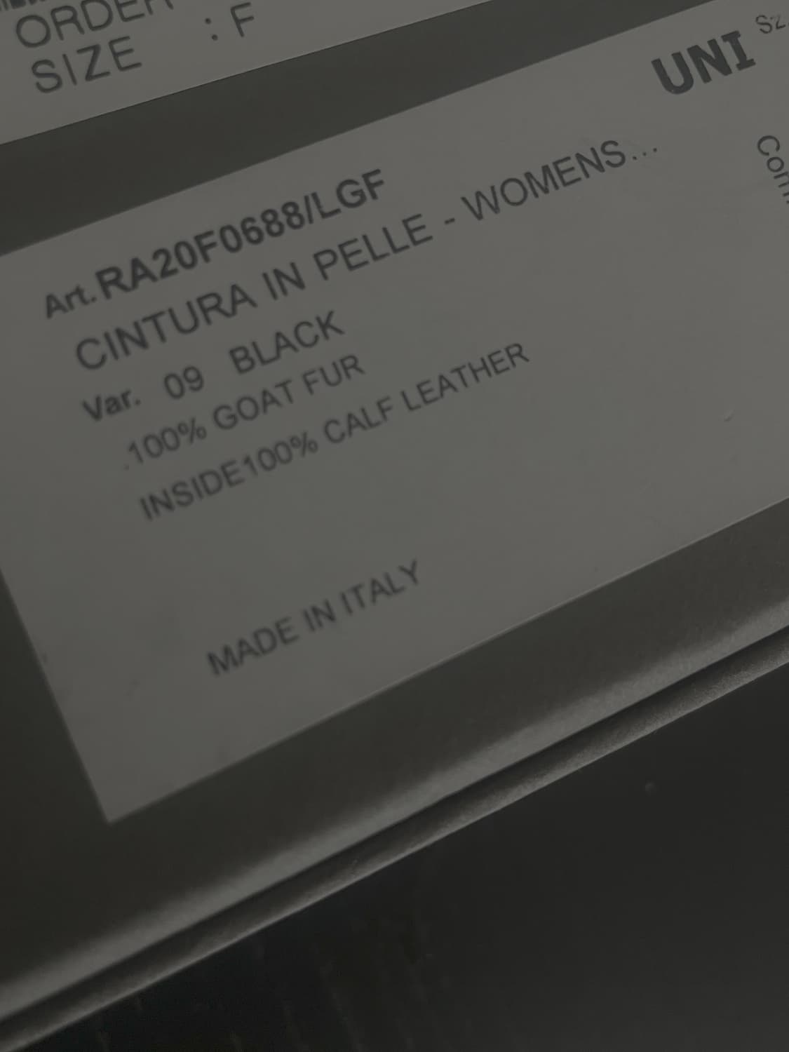 릭오웬스 FW20 텅 퍼 벨트 상품이미지7