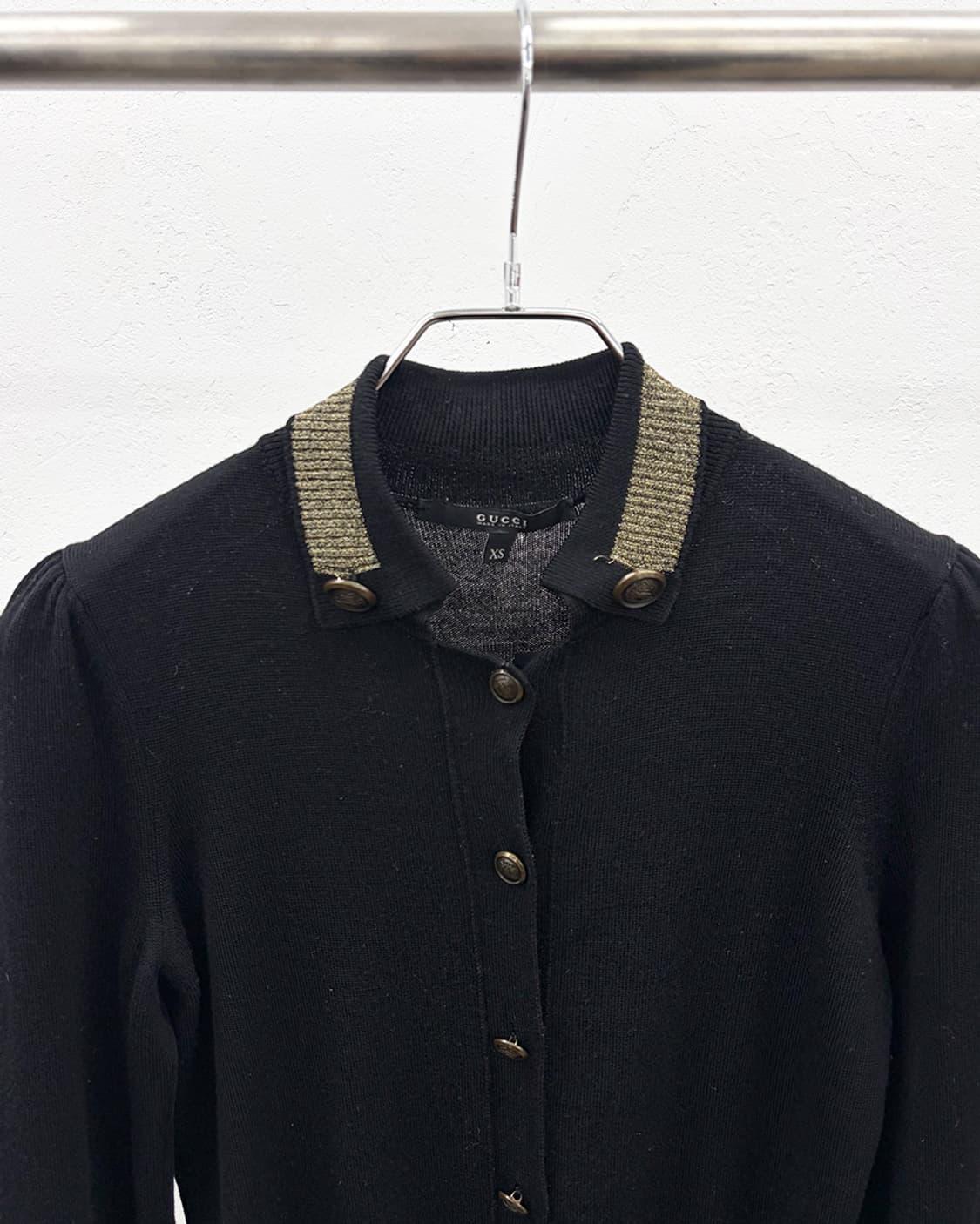 구찌 by 프리다 지아니니 2008F/W 메탈릭 칼라 니트 가디건 상품이미지3