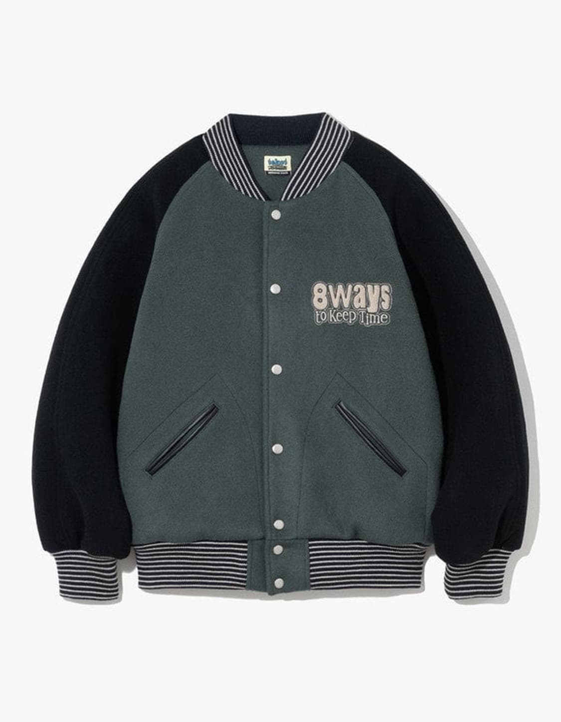 테켓 바시티 자켓 블루 그린 상품이미지1