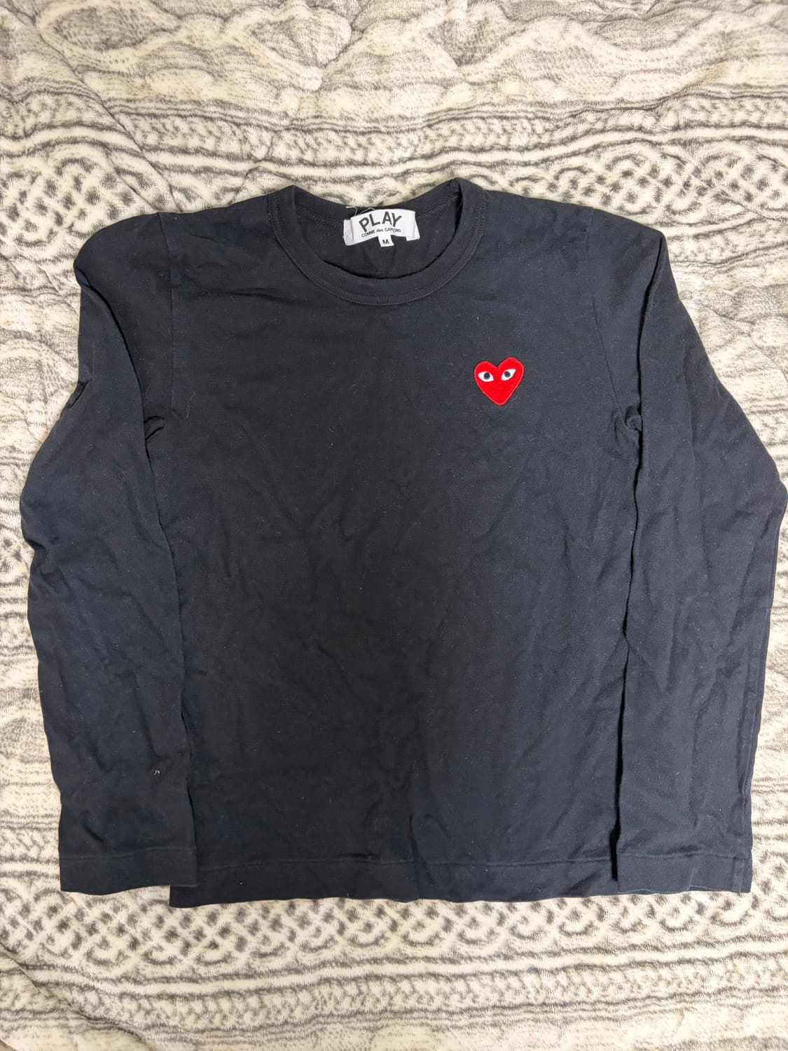 꼼데가르송 플레이 블랙 긴팔티 M 상품이미지1