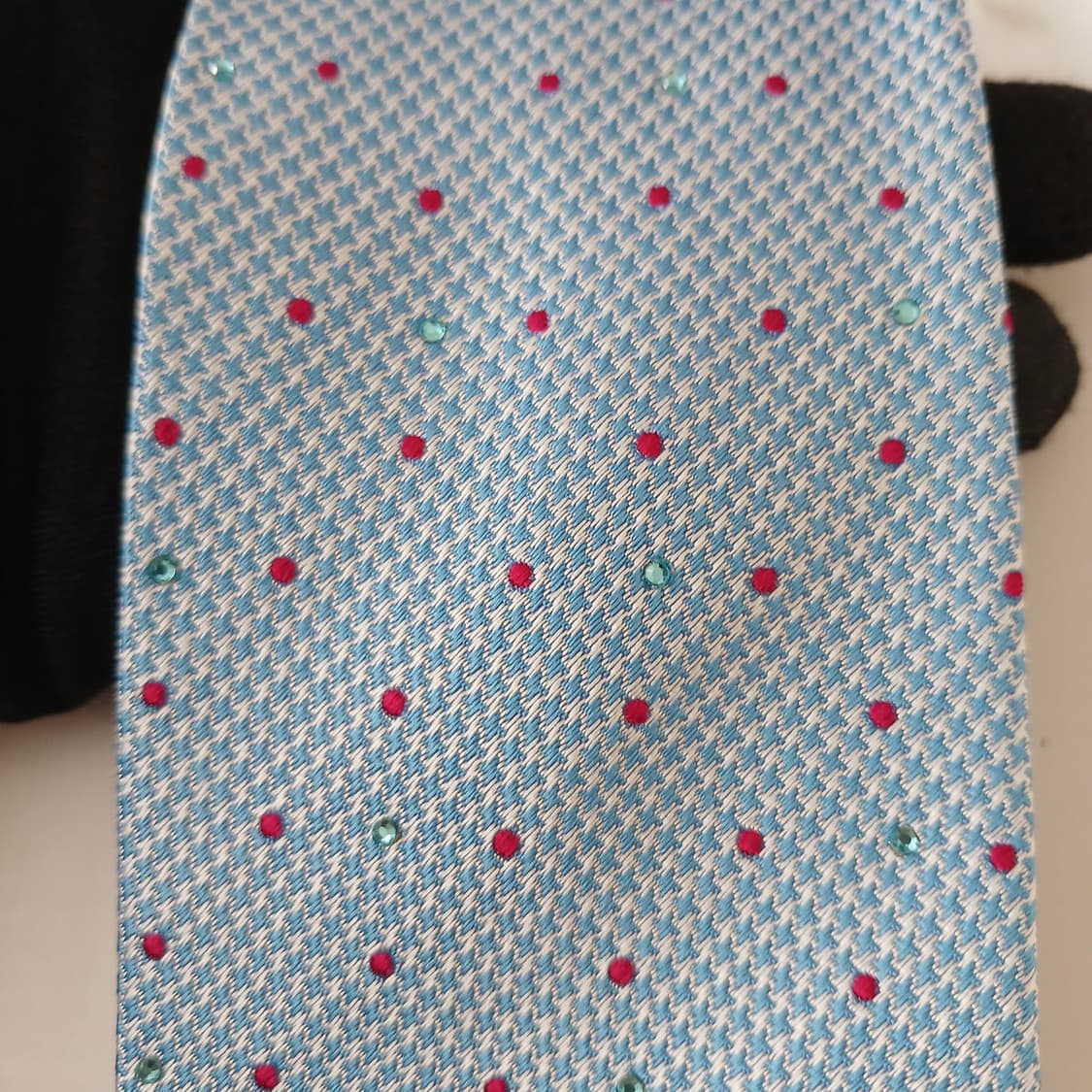 페리 엘리스 실크 스카이블루 도트 넥타이 8.2cm 새제품 A18957  상품이미지7