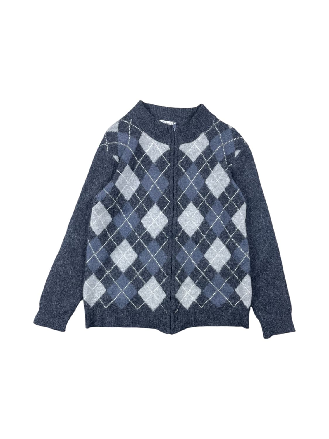 Vintage 울 아가일패턴 니트 집업  상품이미지1