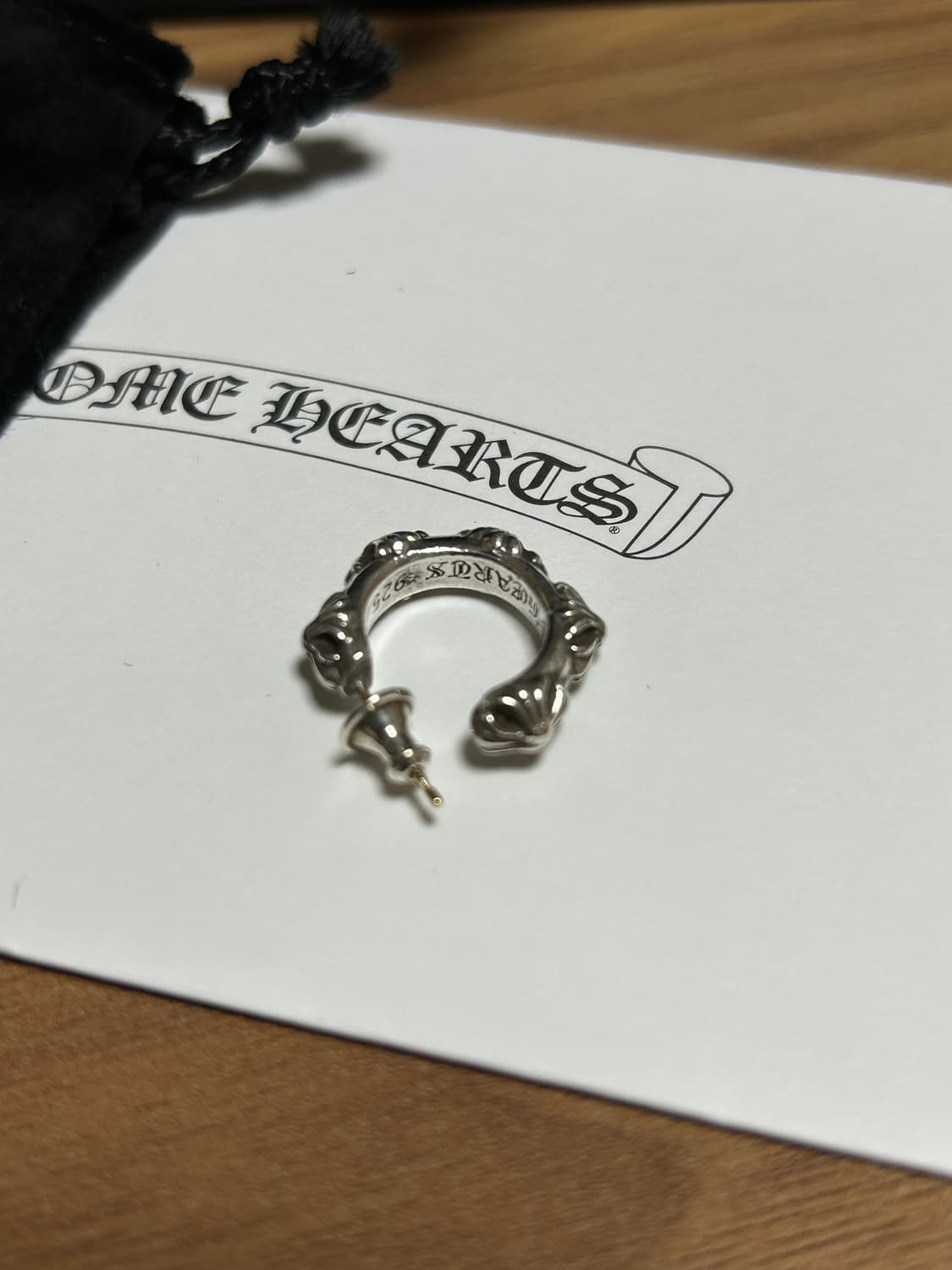 크롬하츠 크로스밴드 후프 이어링 상품이미지4