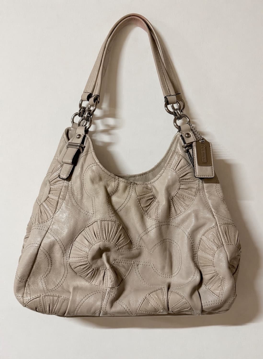 🤍정품 코치 Y2K 패치워크 레더 호보백 숄더백 크림베이지 상품이미지2