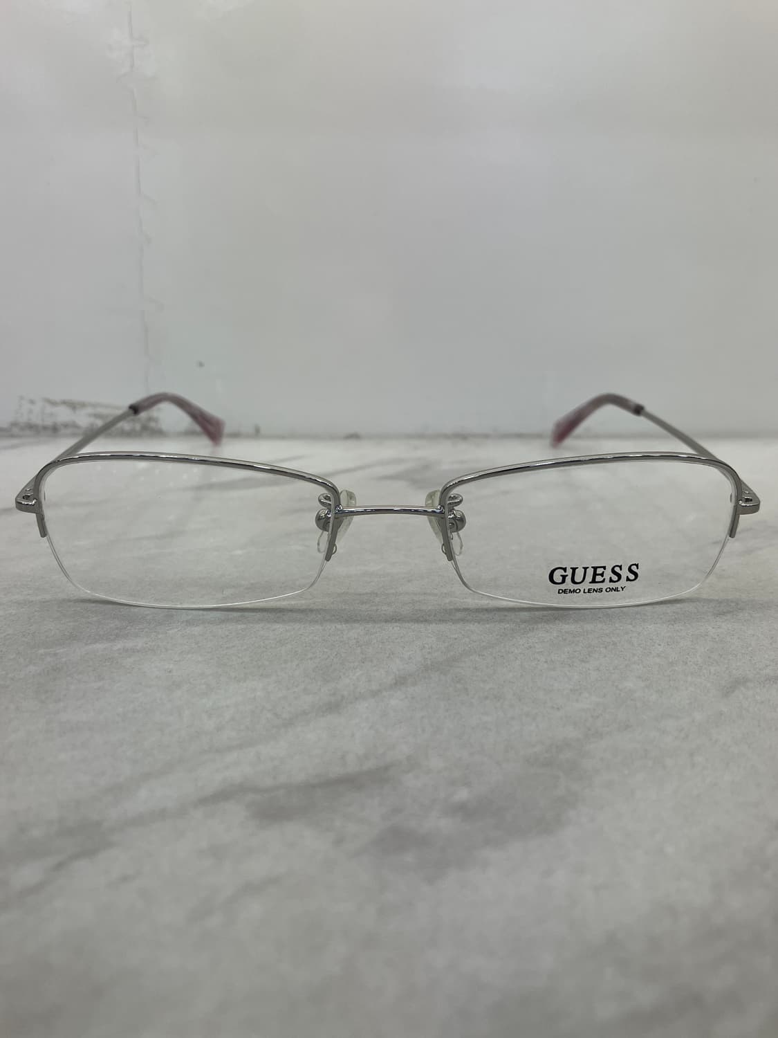 게스 GUESS 실버 스퀘어 반무테 안경 상품이미지5