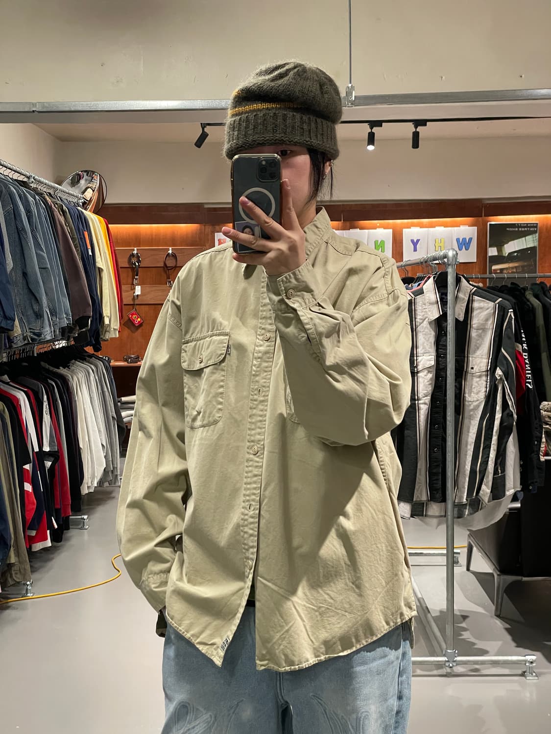 리바이스 코튼 투포켓 셔츠 (bage) 상품이미지2