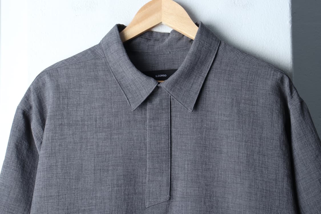 (M-XL) 일꼬르소 반팔 카라 티셔츠 그레이 스트링 무지-H32493 상품이미지3