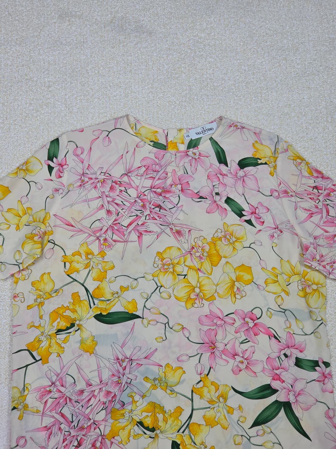 [발렌티노] 미스 브이 오키드 플로럴 실크 반팔 블라우스 | S00121 상품이미지2