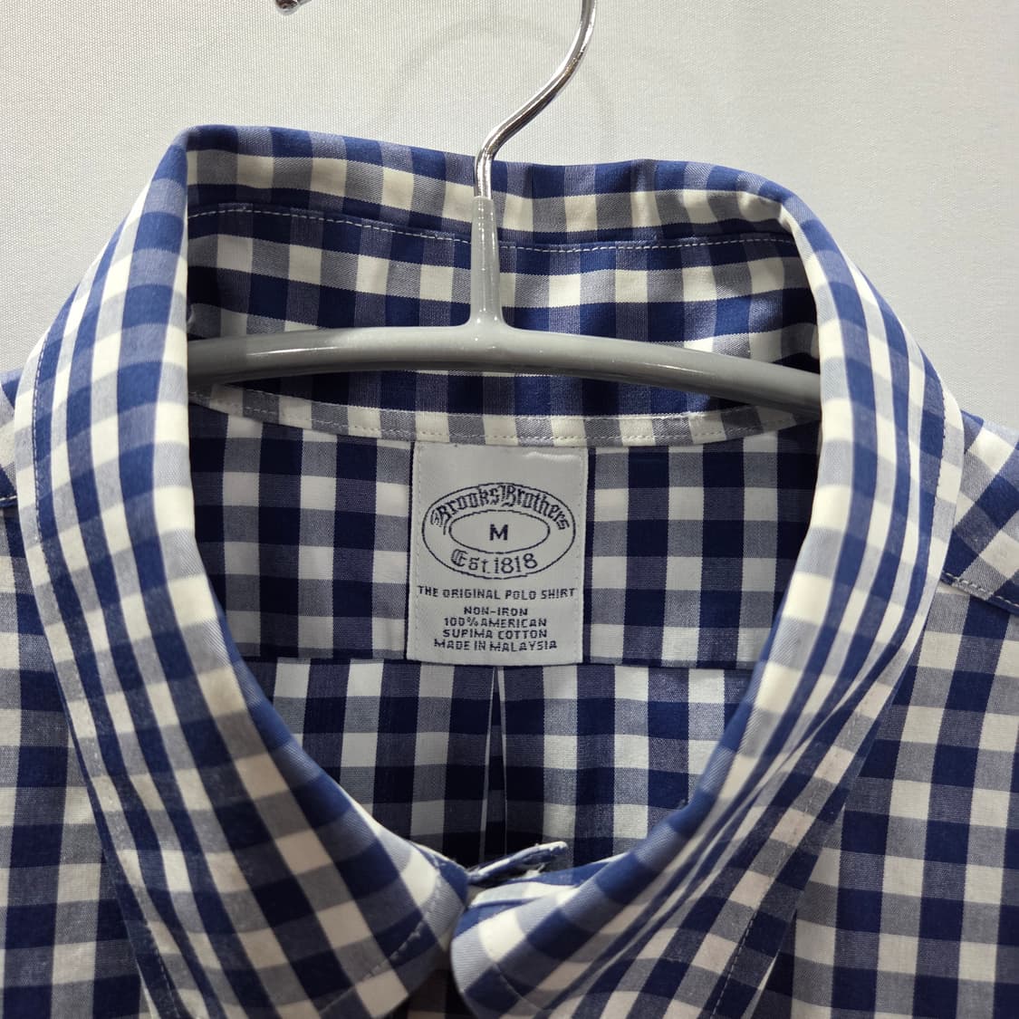 브룩스브라더스 버튼다운 깅엄체크 반팔셔츠 M 상품이미지2