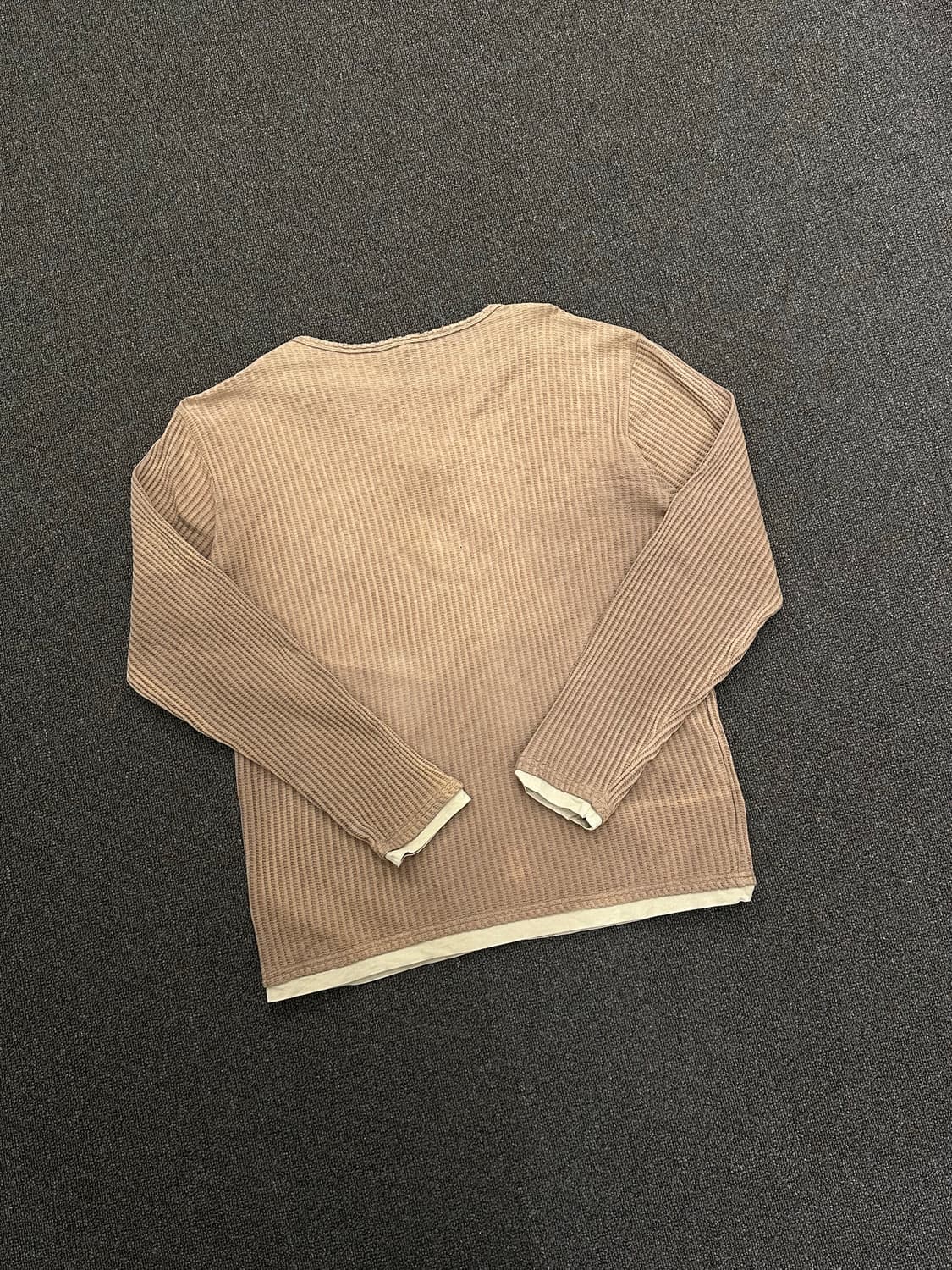 L)Japanese vintage 레이어드 와플 헨리넥 롱슬리브 상품이미지4