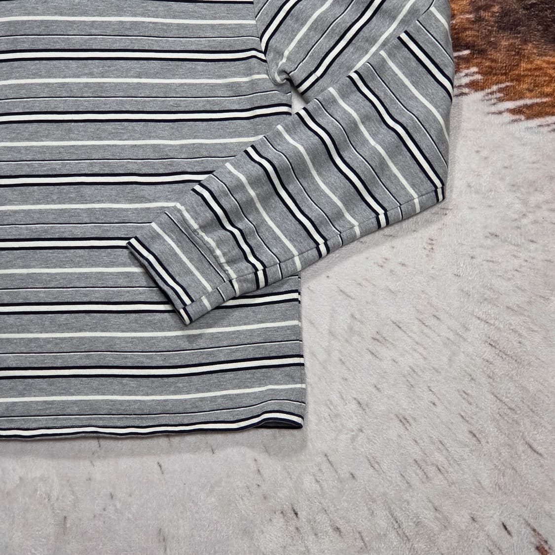 그레이 스트라이프 단가라 PK 롱슬리브 상품이미지6