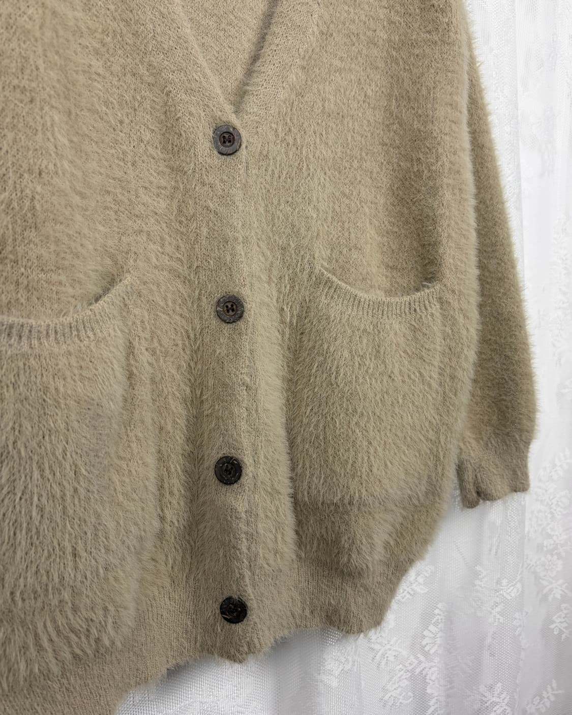 CLEA Beige Hairy Knit Cardigan 상품이미지3