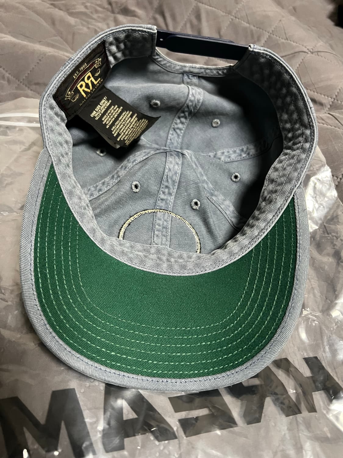 폴로 더블알엘 가먼트 다잉 트윌 볼캡 블루 새상품 판매 상품이미지6