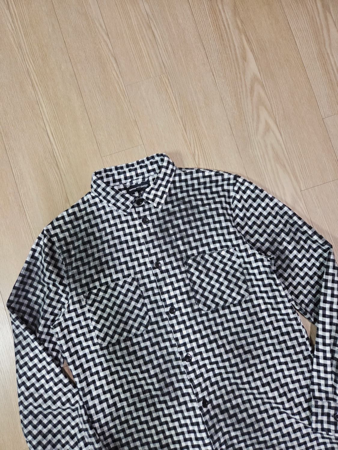 semantic design 러기드 체크 백 지퍼 셔츠 재킷 상품이미지2