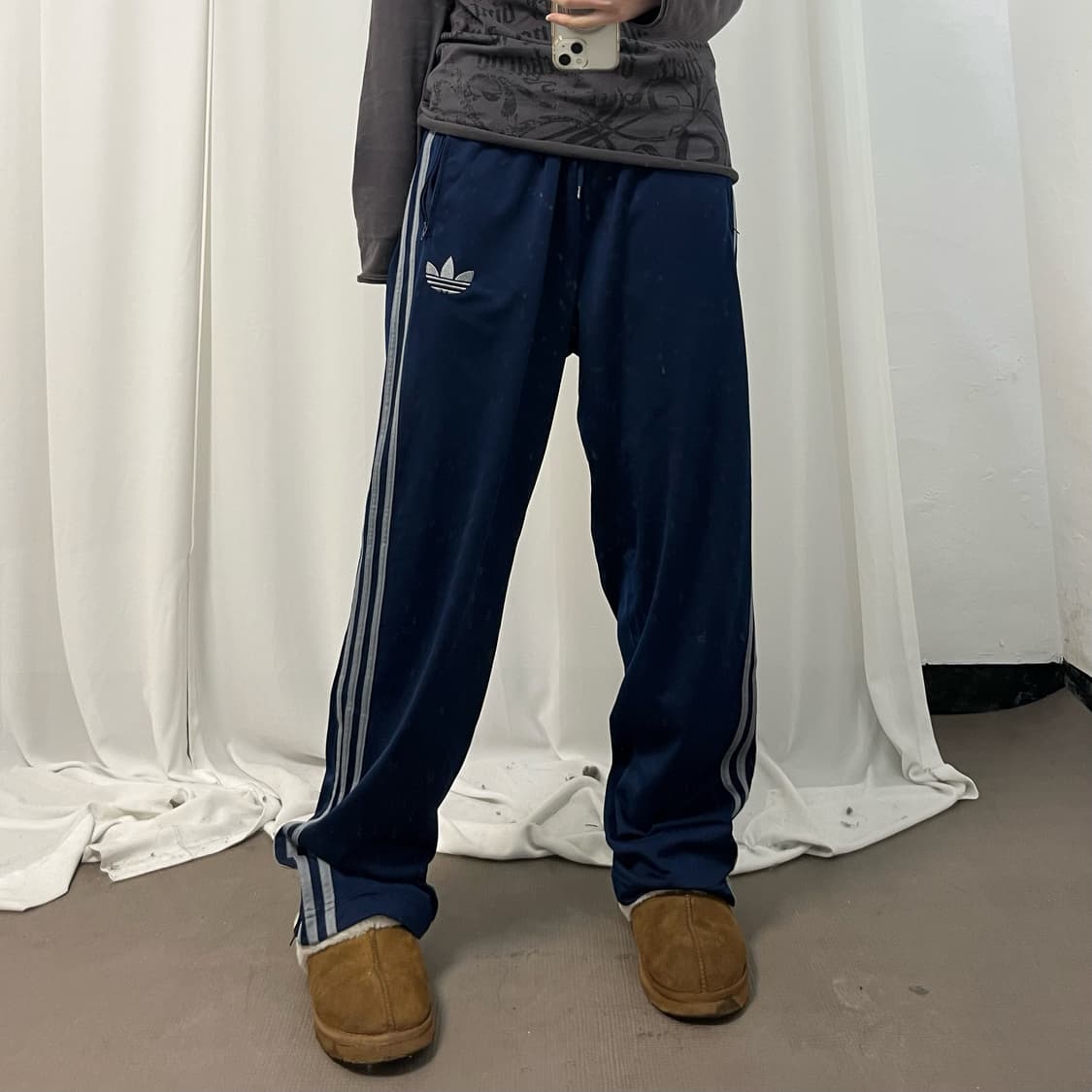 Adidas Firebird Navy Silver Track Pants 상품이미지1