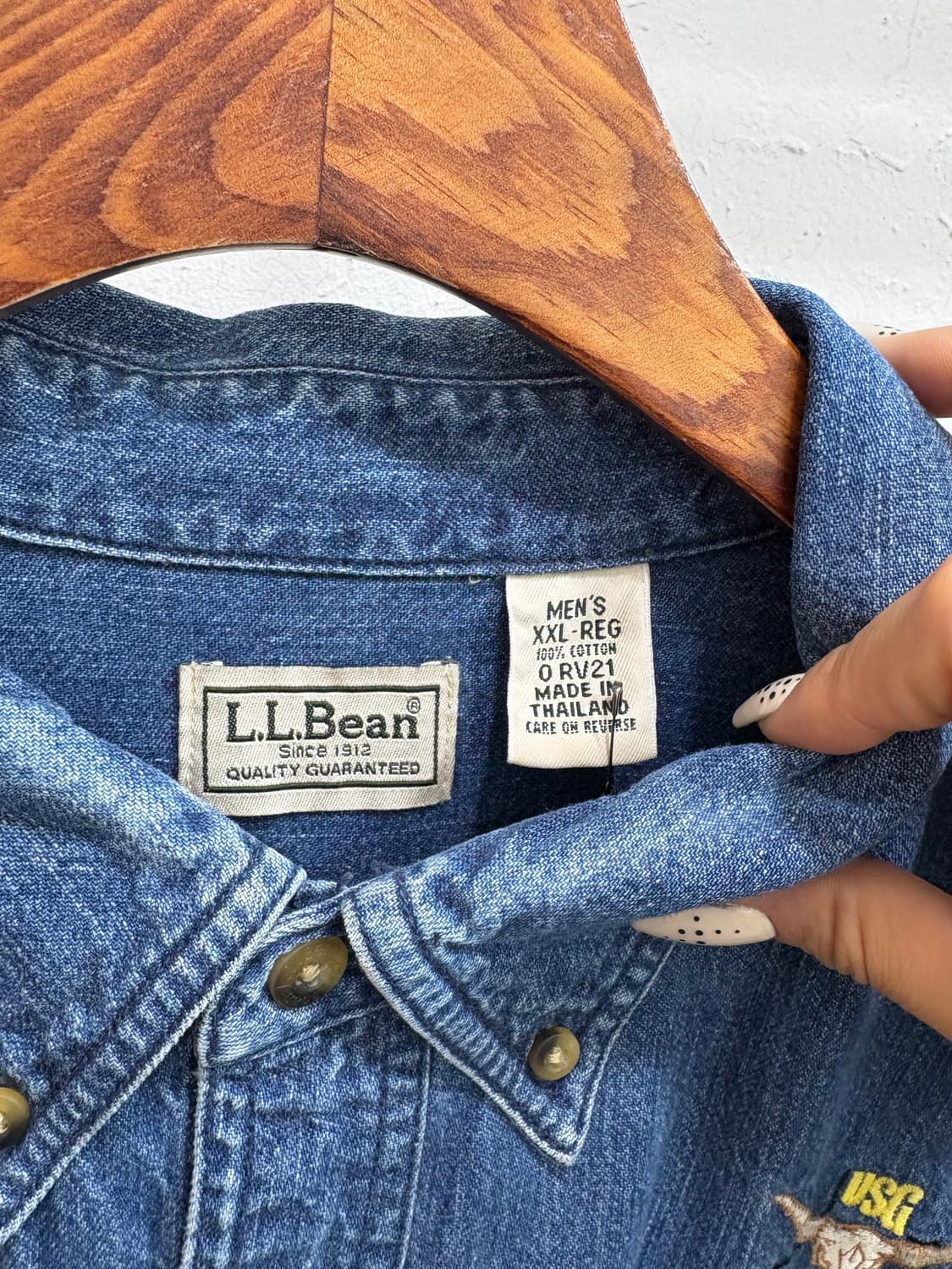 L.L.Bean 엘엘빈 데님 자수 반팔셔츠 상품이미지3
