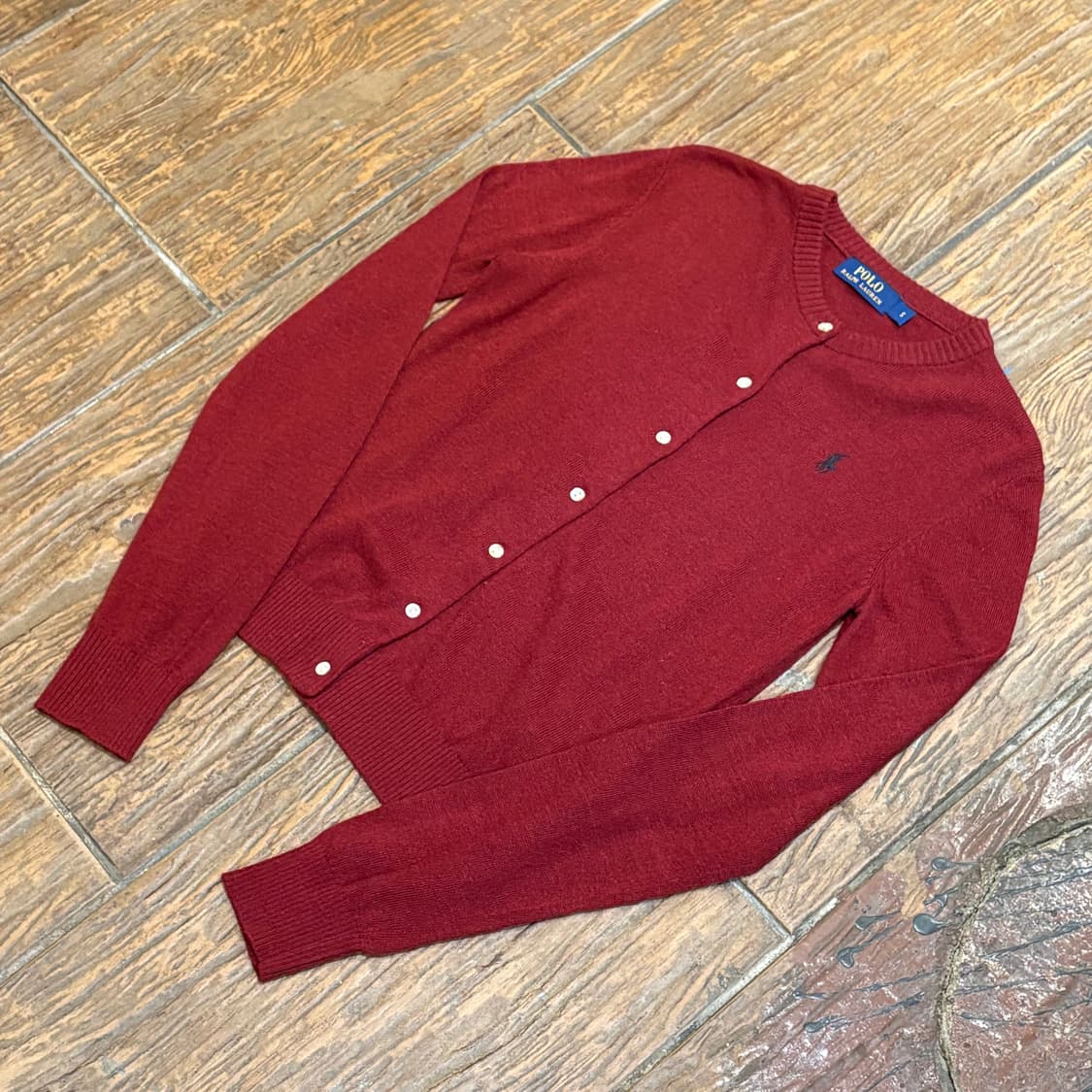 [HI] Polo 폴로 코튼 가디건 레드 상품이미지4