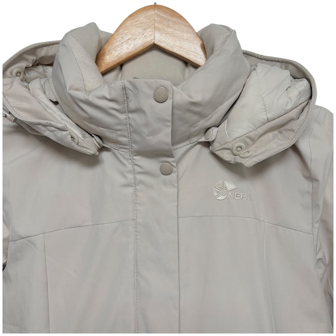 3712 네파 베이지 거위털 구스다운 경량 롱패딩 상품이미지2