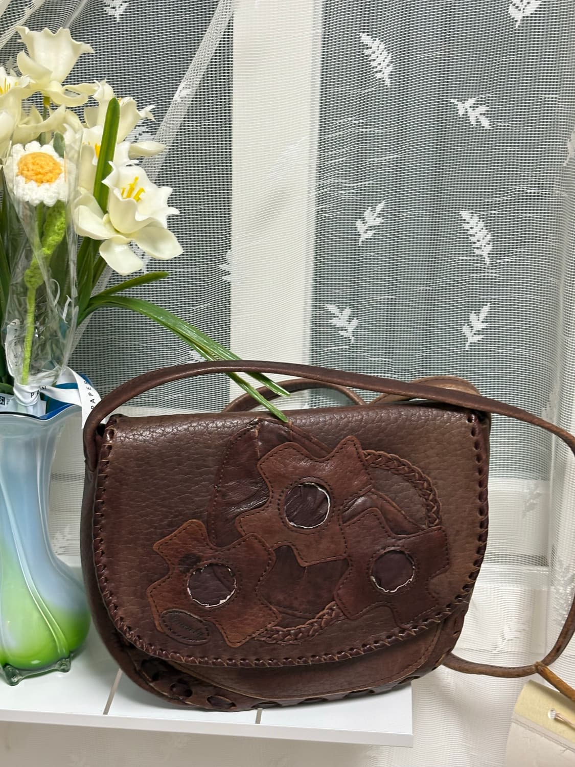 레더 브라운 빈티지 백  상품이미지1