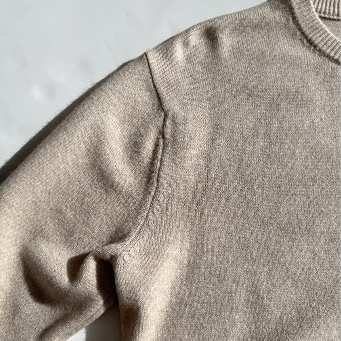 [XL] 베이직 소프트 오트밀 라운드 니트 가디건 상품이미지4